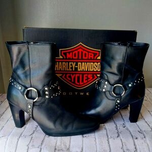 Harley-Davidson Women's Motorcycle Boots Black Julia Dress Harness Size 6